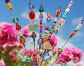 Beaded Blossoms -- Garden Bead Art -  Wire Suncatcher Sculptures - Beaded Flowers