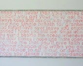 I Hope You Dance Lyric Sign ( customizable)