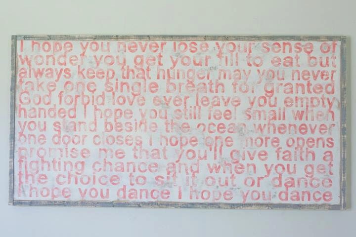 I Hope You Dance Lyric Sign ( customizable)