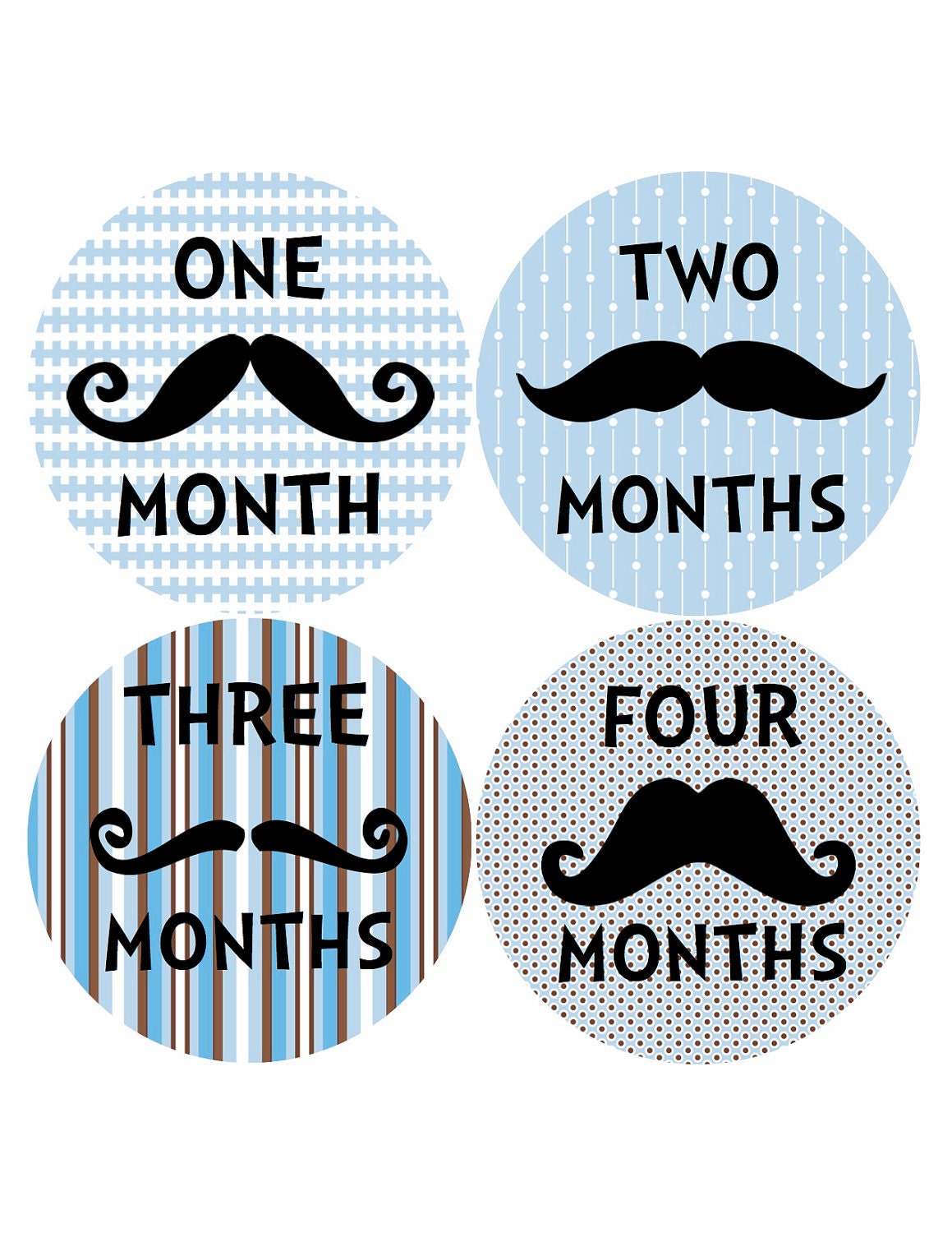 Mustache Baby Blues...Monthly Onesie Stickers for New Mom and Baby Boy...Fun Photo Prop or Baby Shower Gift