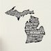 SALE a word about MICHIGAN, Lansing USA 11 x 14 digital print design art - custom