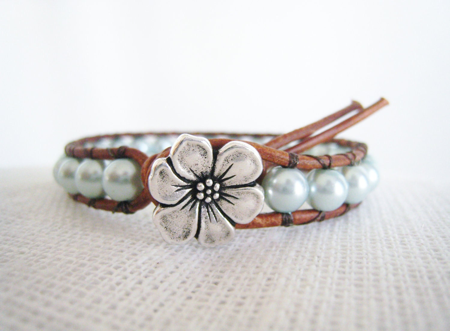 Leather Beaded Wrap Bracelet