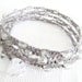Crochet Beaded Wrap Bracelet - Smoky Czech Glass Boho Bohemian Chic Jewelry Five Wrap Adornment