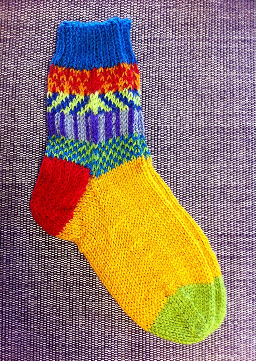 Hand Knit Washable Childrens Wool Socks, Spring, Hand Knit Baby Socks, Hand Knit Unique Icelandic Original Design
