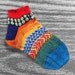 Socks - Hand knit - Short - Wool- Unique Icelandic Design - Multi color - Original design - Washable wool socks. 2.1S