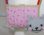 Nyan Cat Hip Crochet Purse -Nyan Cat- Nyan Cat Purse-Women Purse-Rainbow- Kawaii-Bags- Crochet Purse-Crochet