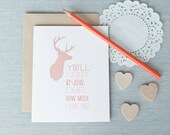 taxidermy deer love card // blank notecard