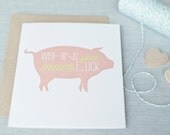 lucky pig card // blank notecard