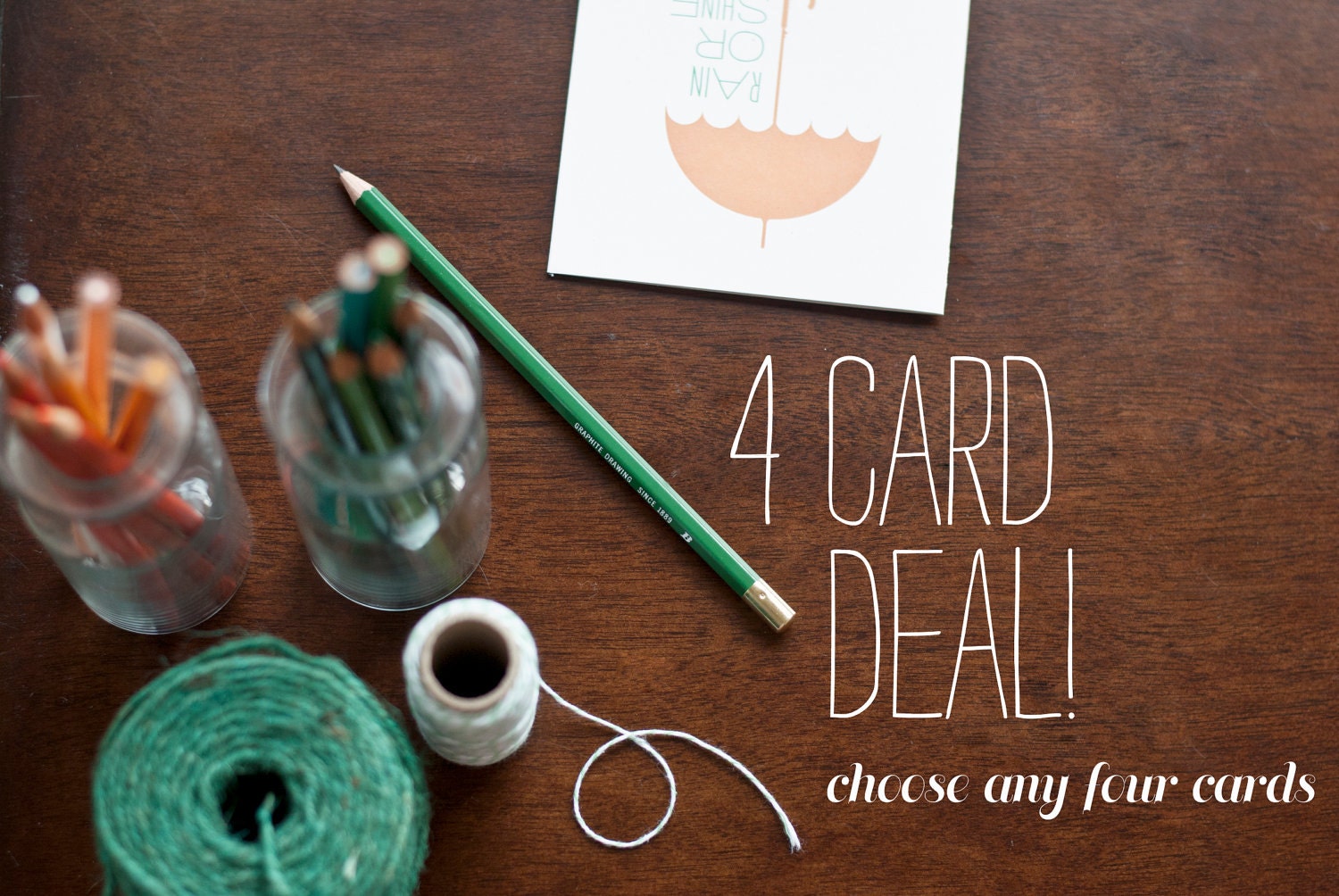 four card deal // blank notecards