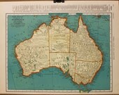 Vintage Map Australia Original 1935