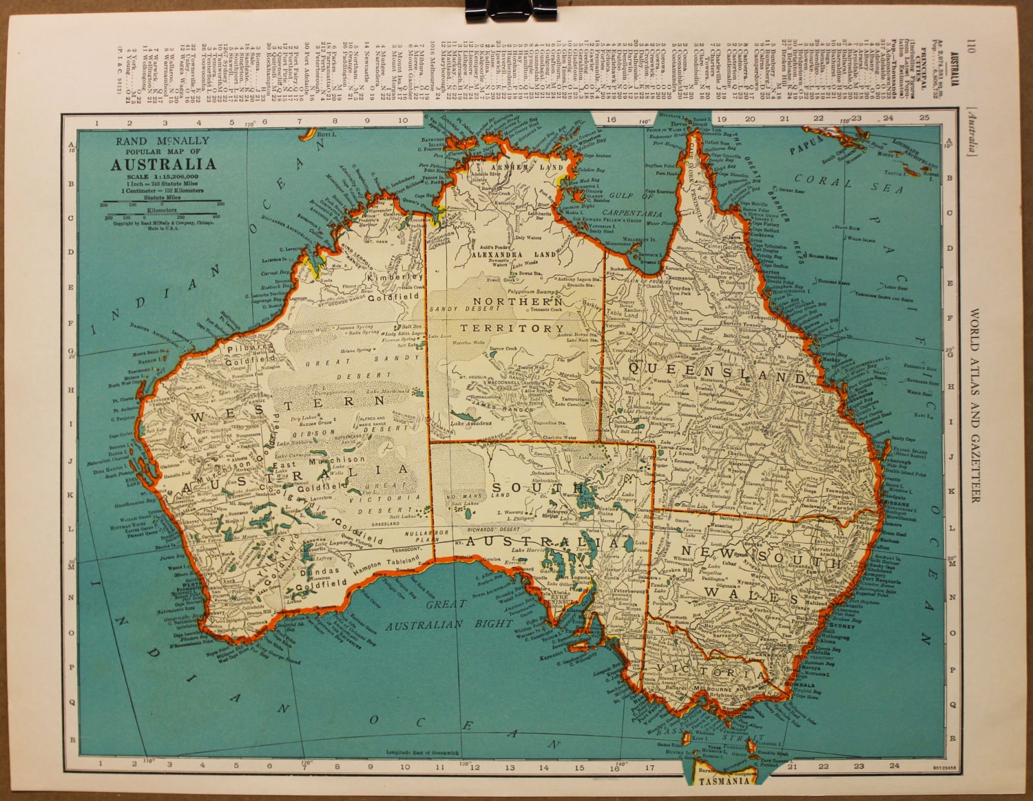 Vintage Map Australia Original 1935 by PastOnPaper on Etsy
