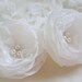 Ivory Bridal Hair Flowers (2 pcs) - Ivory Hair Flowers - Wedding Hair Flowers - Pearls - Wedding Hairpiece