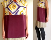 hand painted silk shirt.  HOOT ikat tee.  made to order hand painted silk shirt - Custom sizing