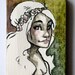 Original Girl Painting - Flower Girl on Rainbow Background
