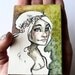 Original Girl Painting - Flower Girl on Rainbow Background