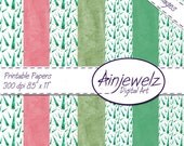 SALE Simply Green Trees 7 x Christmas tree and plain papers for cardmaking, scrapbooking and paper crafts. Download & print jpg.