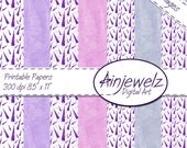 SALE Simply Purple Trees 7 x Christmas tree and plain papers for cardmaking, scrapbooking and paper crafts. Download & print jpg.