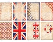 Digital Download - Vintage Jubilee Union Jack ATC/ACEO backgrounds