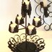 Vintage Black Candle Holder Candelabra Centerpiece Metal Wrought Iron Scrollwork