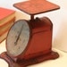 Vintage Red Kitchen Scale Farmhouse Cottage Rusty Crusty Item from Hardware General Store Measuring in Pound and Ounces
