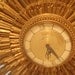 SALE Vintage Atomic Gold Large Syroco Starburst Clock Sunburst