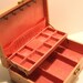 Vintage Ladies Jewelry Box by Mele Hollywood Regency Petal Pink Ballet Pink Blush with white and gold details