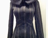 Coat Collar Jacket with Gray Scarf