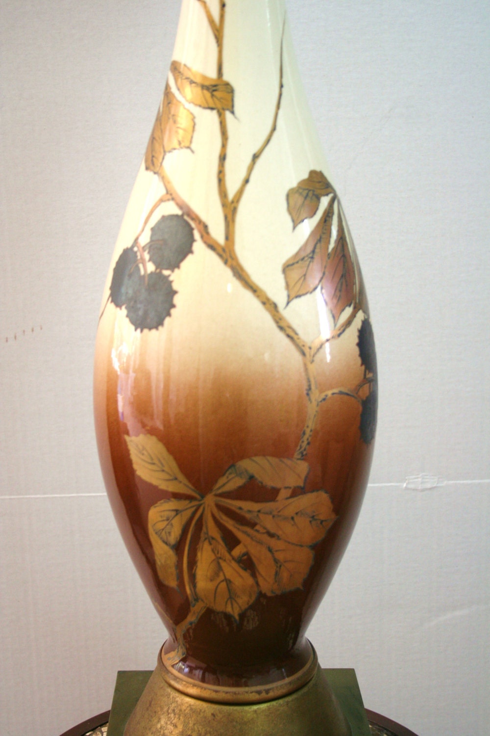 Large Vintage Hand Painted Marbro Attributed Retro Lamp