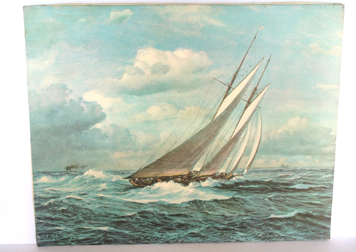 Johannes Holst 1959 Sailboat Print on Canvas