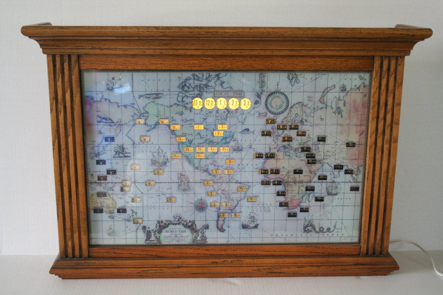 Howard Miller World Time Lighted Electronic Clock by Vintiqued