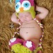 Crochet Baby Owl Hat and Leg Warmers Newborn to 4T Great for Halloween costume!