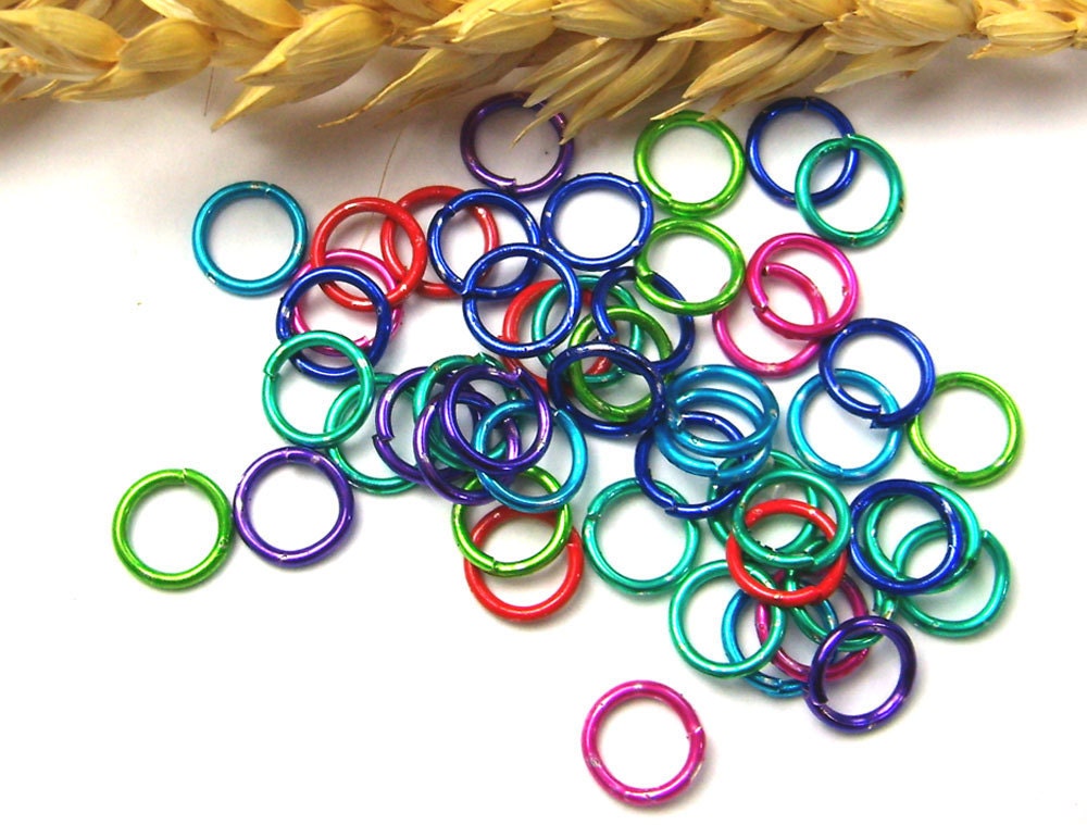 Jump Rings 7mm in a Rainbow of Beautiful Bright Colors 25 Pack