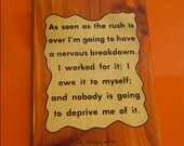 As soon as the rush is over...