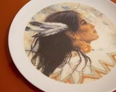 Native American Woman Ceramic Plate