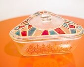 Mid Century Triangular Glass Bowl