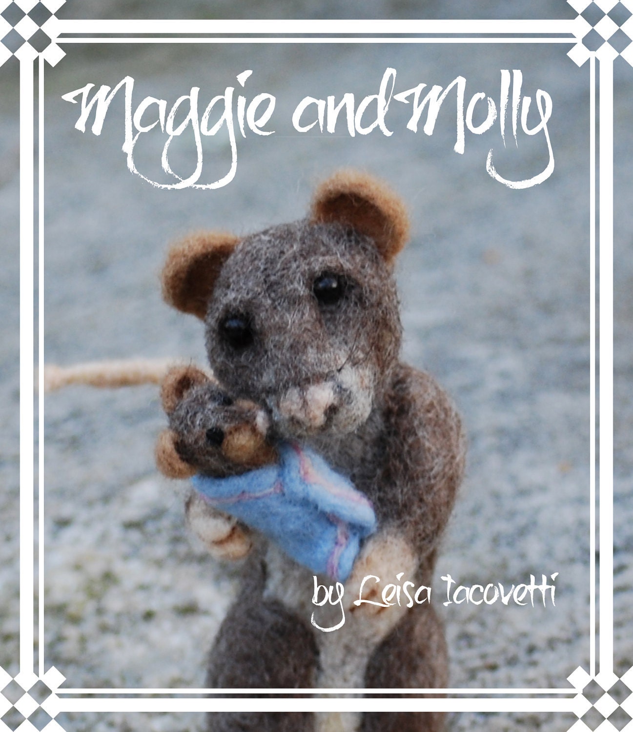 Needle Felted Mouse and Baby OOAK Sculpture