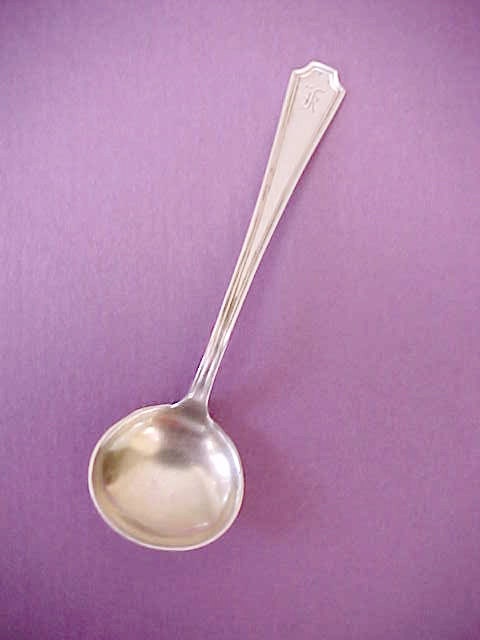 Darling Little Vintage Sterling Silver Salt Spoon Engraved With the Letter "K"