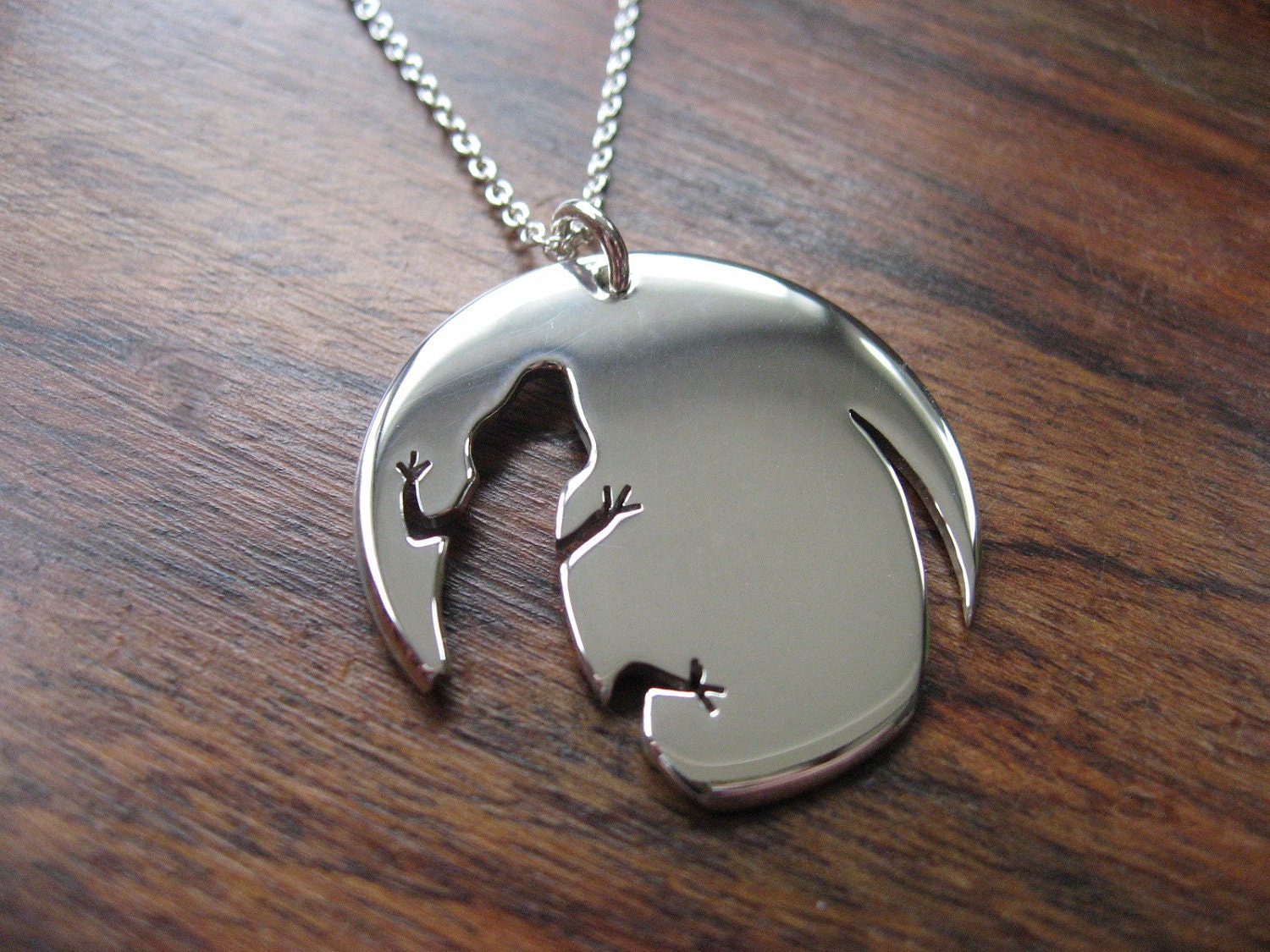 Lizard Necklace Pendant Silver