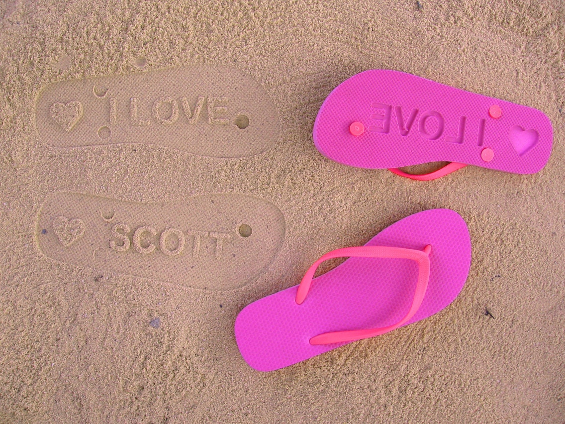 Custom Sand Imprint Flip Flops. Your Design. No Minimum Order Quantity.