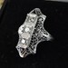 RESERVED Antique Art Deco Edwardian Diamond Sapphire Past Present Future Filigree Ring - engagement, wedding or anniversary ring