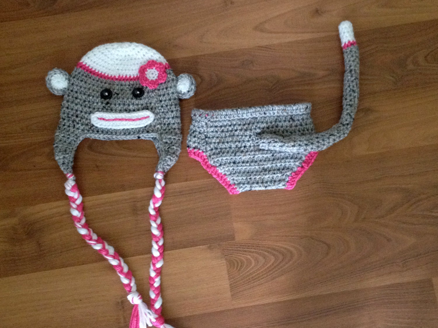 Instant Download - PDF Monkey Hat and Diaper Cover Crochet Pattern - hat all sizes