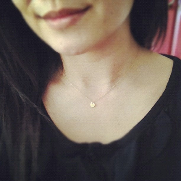 Tiny 14k Gold Filled Initial Necklace - Tiny Initial Necklace - All 14k Gold Fill - Any time Necklace
