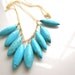 Turquoise Cluster Necklace - All 14k Gold Filled - Fashion - Double Layered Necklace
