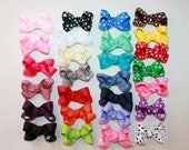 Boutique Hair Bows - Set of 5 / Boutique Hair Bows / Hair Clips with no Slip Grip