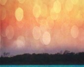 Sunset Art Print - Pink Orange Purple Aqua Bokeh Surreal Whimsical Wall Art Home Decor Photography