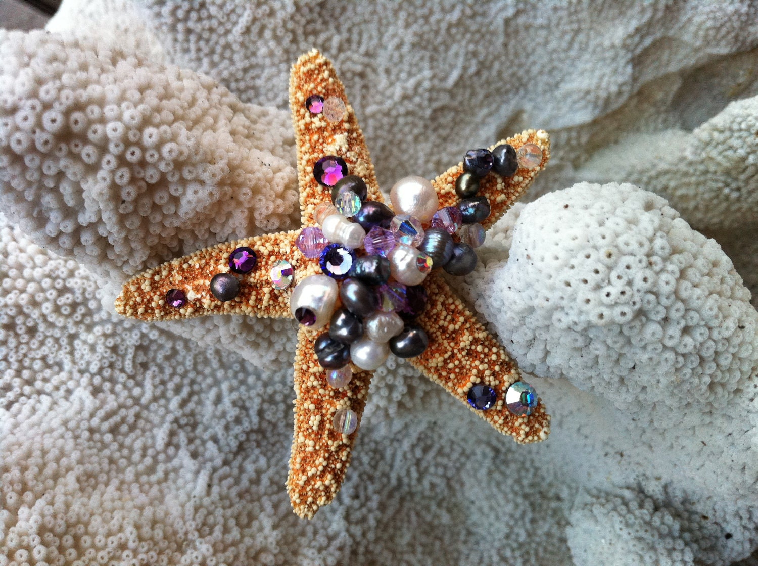 Violet Gem Sea Star Hair Clip