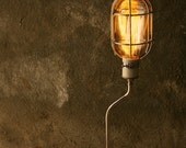 Lamps Industrial Light Wood Lamp Industrial Lighting Cool Gifts for Men Edison Cage Bulb Lamp - Desk Lamp by Luke Lamp Co