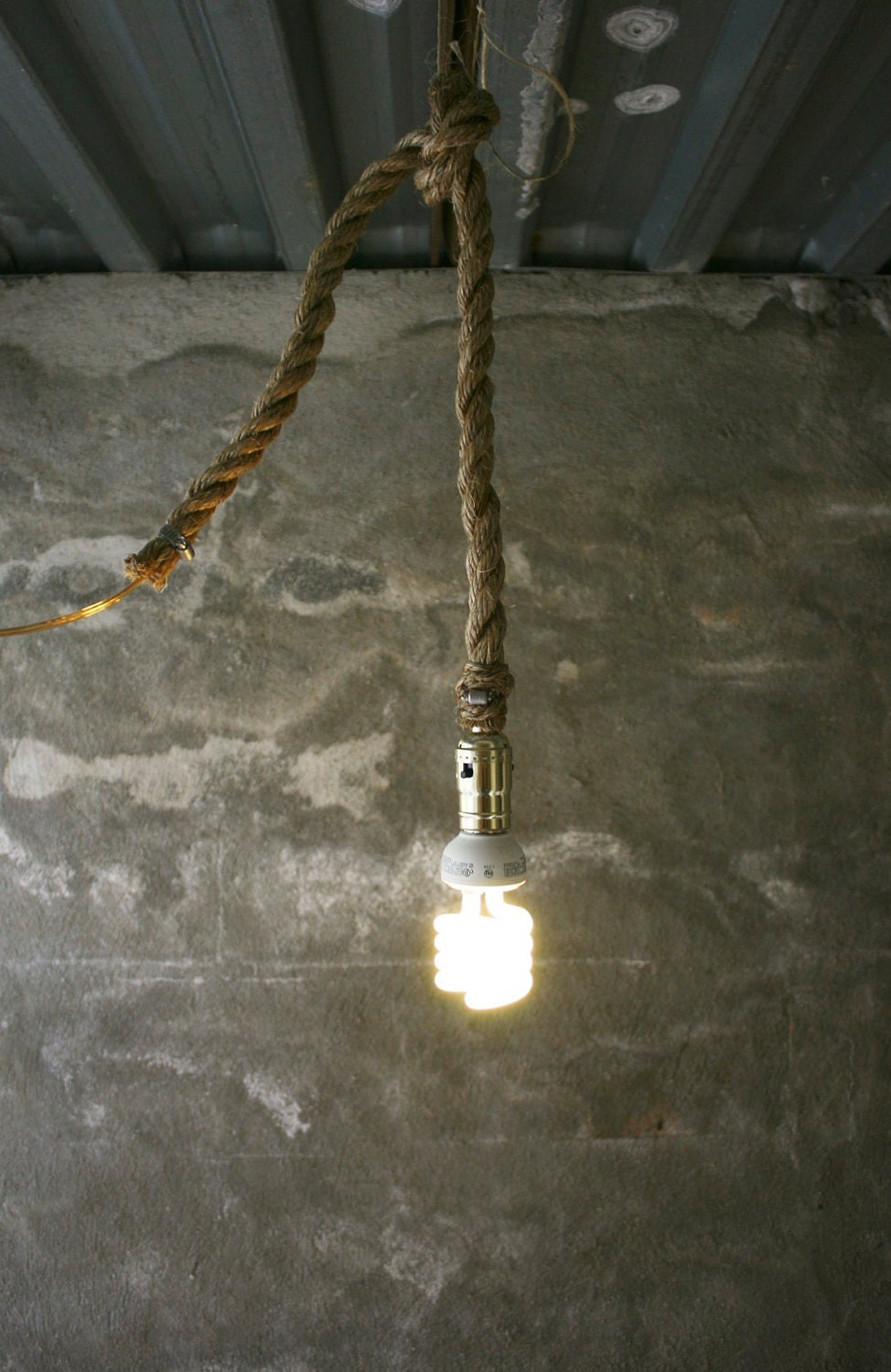 Chandelier Lighting Rustic Industrial Light Hanging Light Shabby Chic - Rustic Rope Design