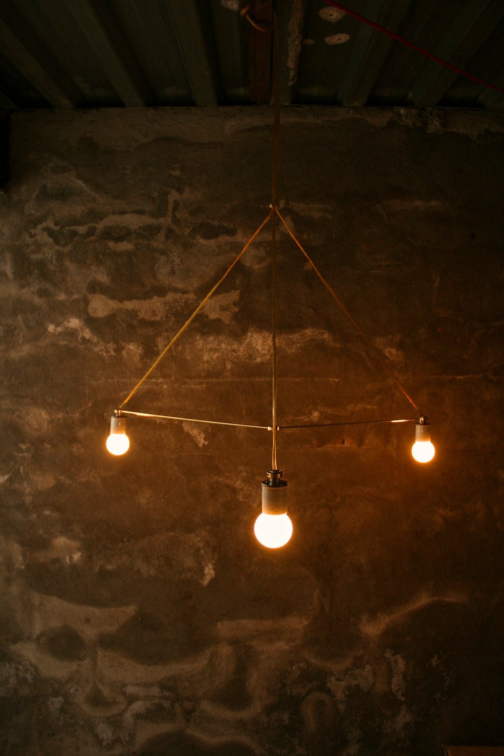 Chandelier Lighting Hanging Lamp Minimal Geometric Modern Brass and Porcelain Chandelier - Luke Lamp Co.