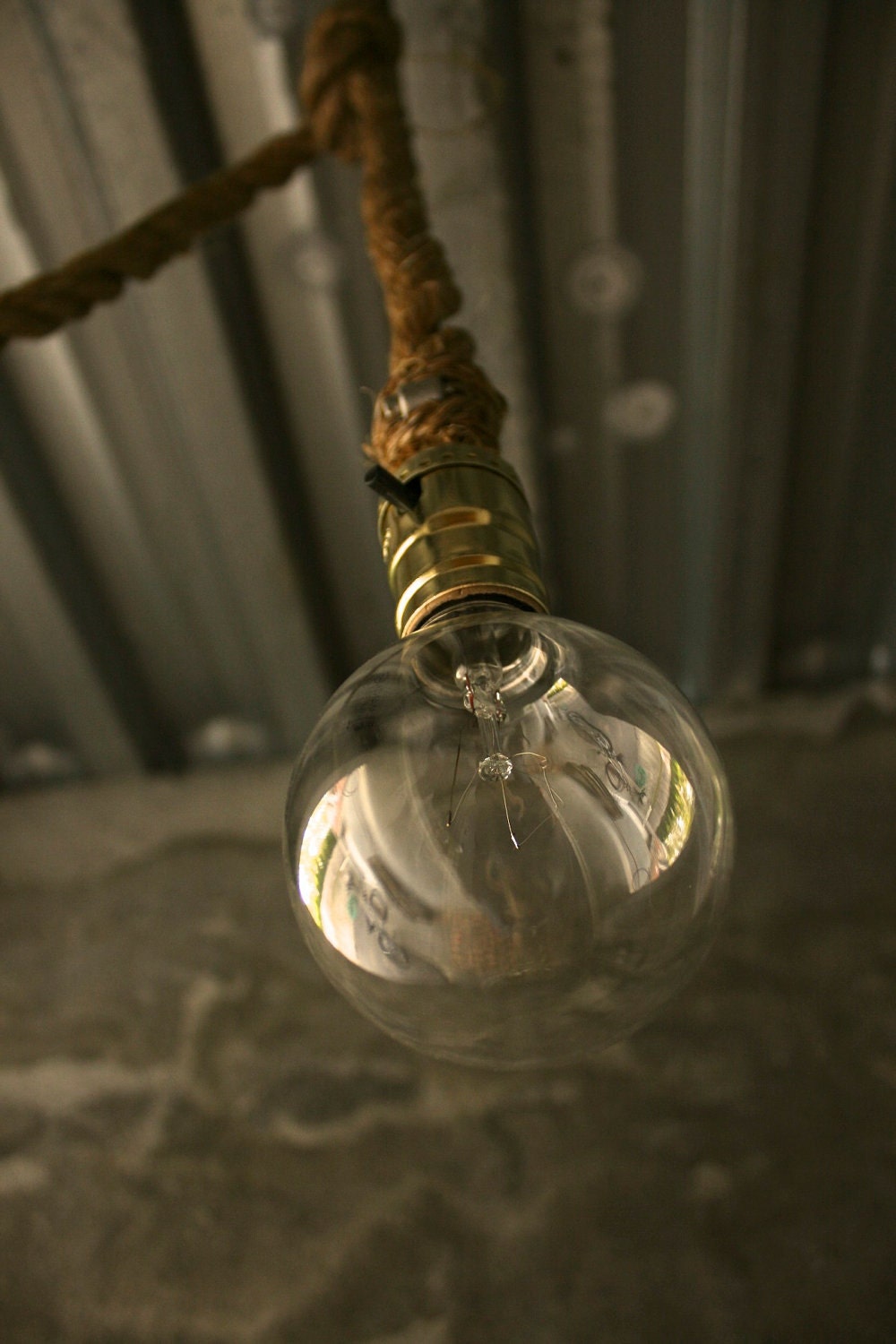 Hanging Lamp Chandelier Lighting Hanging Light Rustic Decor Shabby Chic Industrial Light - Rustic Rope Design